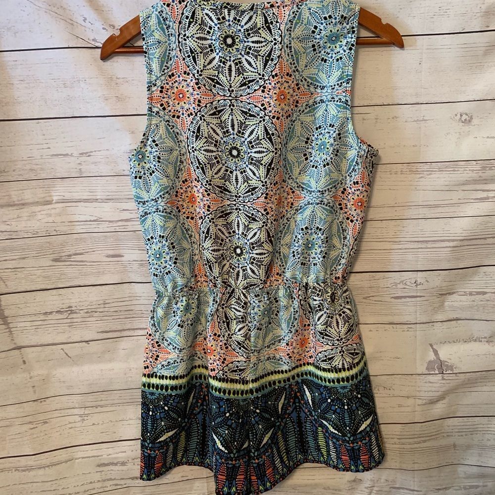 Sleeveless mosaic floral Romper - Picture 4 of 4